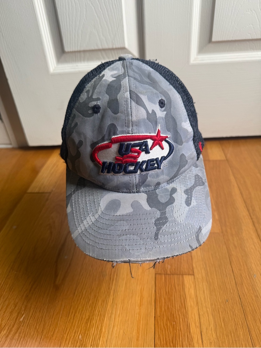 Kids' USA Hockey Gray Camo Baseball Cap